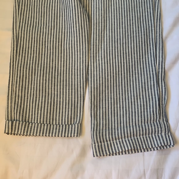 Gap black/white linen cotton striped cropped  pants NWT - Picture 4 of 6